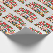 Kawaii Prettig Kerstfeest Cadeaupapier (Hoek)