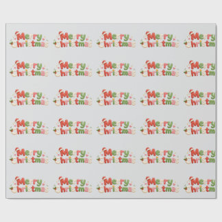 Kawaii Prettig Kerstfeest Cadeaupapier