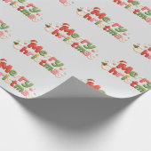 Kawaii Prettig Kerstfeest Cadeaupapier (Hoek)