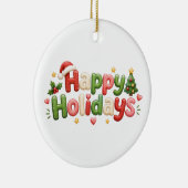 Kawaii Prettig Kerstfeest Keramisch Ornament (Rechts)