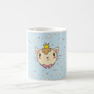 Kawaii Prinses Kat Illustratie Koffiemok