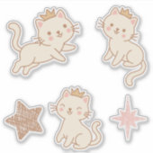 Kawaii prinses kat sticker (Voorkant)