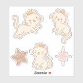 Kawaii prinses kat sticker (Vel)