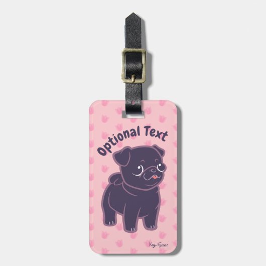 Kawaii Pug Bagagelabel (Voorkant verticaal)