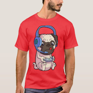 Kawaii Pug Gaming Pugs Video Game Grappige Hond T-shirt