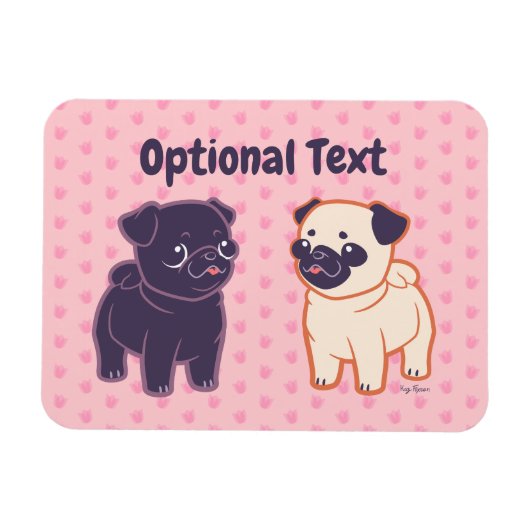 Kawaii Pug Magneet (Horizontaal)