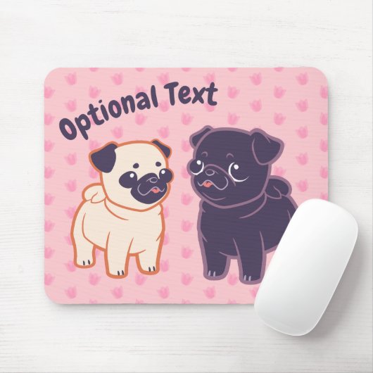 Kawaii Pug Muismat (Met muis)