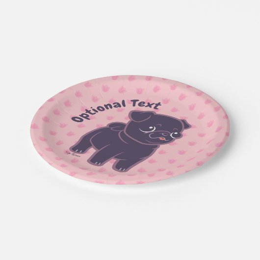 Kawaii Pug Papieren Bordje (Gekanteld)