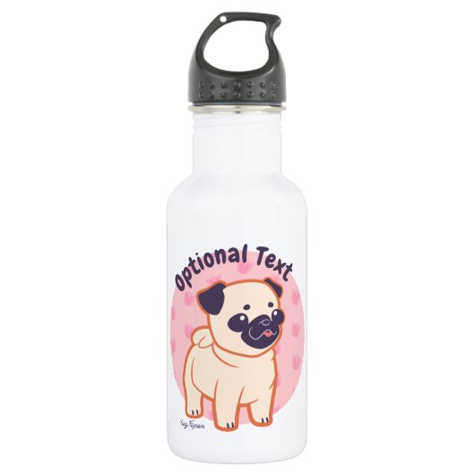 Kawaii Pug Waterfles (Voorkant)