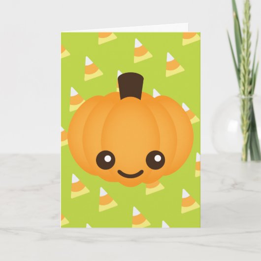 Kawaii Pumpkin Feestdagen Kaart (Voorkant)