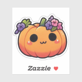 Kawaii Pumpkin Flower Crown - halloween fall Sticker