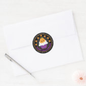 Kawaii Pumpkin Halloween Cupcake Ronde Sticker (Envelop)