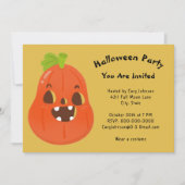 Kawaii Pumpkin Halloween Jack o' Lantern Party Inv Kaart (Voorkant)