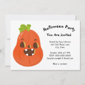 Kawaii Pumpkin Halloween Jack o' Lantern WH Party Kaart (Voorkant)