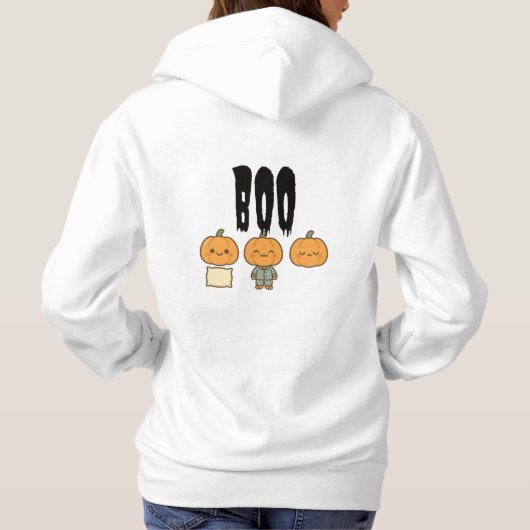 Kawaii Pumpkin Squad – Schattigee Uitdrukkingen Hoodie (Achterkant)