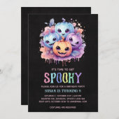 Kawaii Pumpkins Halloween Verjaardagsfeest Kaart (Voorkant / Achterkant)