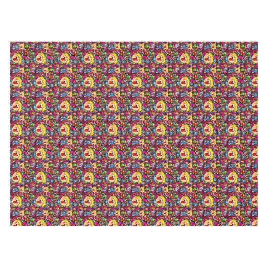 Kawaii Punk Feest Doodles Persoonlijk Tafelkleed (Voorkant (Horizontaal))