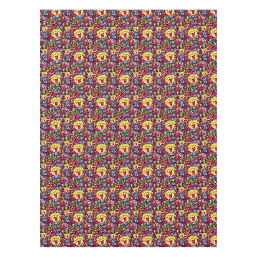 Kawaii Punk Feest Doodles Persoonlijk Tafelkleed (Voorkant)