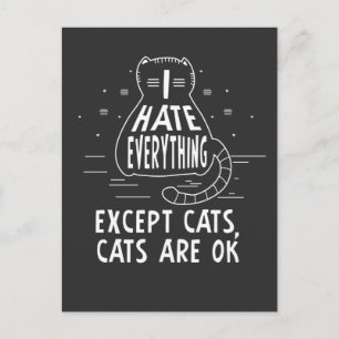 Kawaii Punk kattehate Alles behalve katten Kat Briefkaart