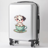 Kawaii Pup in een beker Sticker (Koffer)