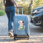 Kawaii Pup in een beker Sticker (Koffer Insitu)