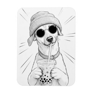 Kawaii Puppies Boba Thee Illustratie Magneet