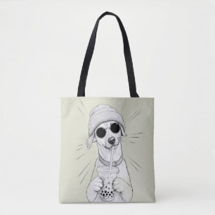 Kawaii Puppies Boba Thee Illustratie Tote Bag