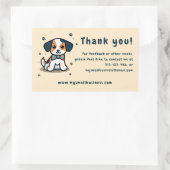 Kawaii puppy dank u bedrijfsinformatie rechthoekige sticker (Tas)