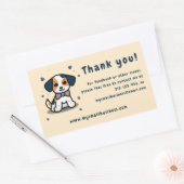 Kawaii puppy dank u bedrijfsinformatie rechthoekige sticker (Envelop)