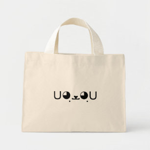 Kawaii Puppy Dog Japanse Kaomoji Emoticon Mini Tote Bag