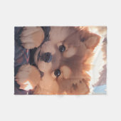 Kawaii Puppy Fleece Deken (Voorkant (Horizontaal))