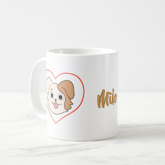 Kawaii puppy hond hart mok - cadeau voor hondenlie