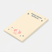Kawaii puppy huisdier zitten post-it® notes (Schuin)