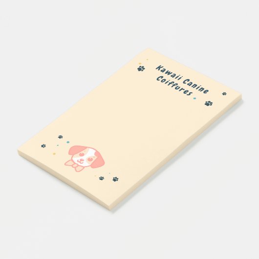 Kawaii puppy huisdier zitten post-it® notes (Schuin)