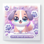 Kawaii Puppy Life's Better Met Pootjes Hondenstick Sticker (Voorkant)
