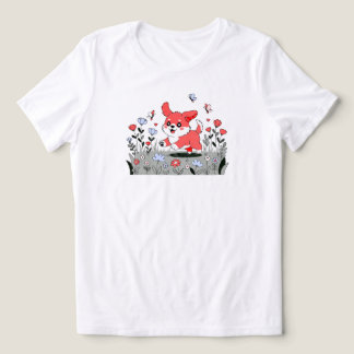 Kawaii puppy met vlinders | ALLEEN WIT Tri-Blend Shirt