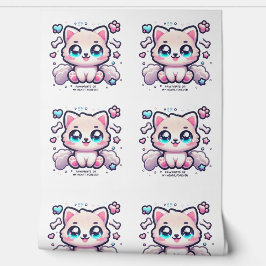 Kawaii puppy pootafdrukken op mijn hart, voor alti behang