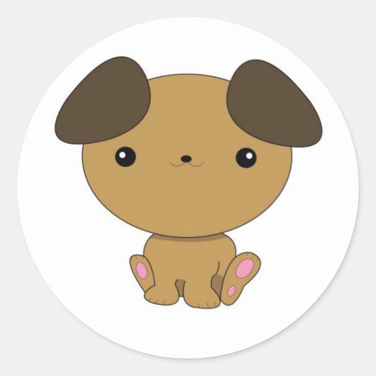 Kawaii Puppy Sticker (Voorkant)