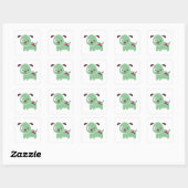 Kawaii puppy vierkante sticker (Vel)