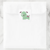 Kawaii puppy vierkante sticker (Tas)
