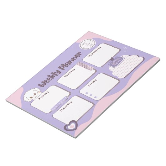 Kawaii Puppy Weekly Planner Notitieblok (Schuin)