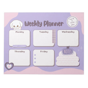 Kawaii Puppy Weekly Planner Notitieblok
