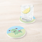 Kawaii puppy zandsteen onderzetter (Zijkant)