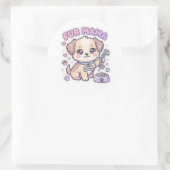 Kawaii Puppyposter Fur Mama Pastel Hond Sticker (Tas)