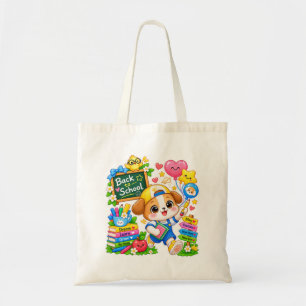 Kawaii Puppytas terug naar school-tas Tote Bag