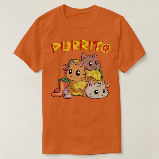 Kawaii Purrito Pyramid Funny Kitty Cat Burrito Foo T-shirt (Design voorkant)