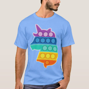 Kawaii Push Fidget Sensory Speelgoed Eenhoorn Rege T-shirt
