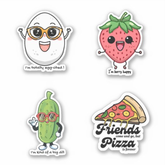 Kawaii Quartet Delights Schattig Karakter sticker  (Voorkant)