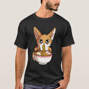 Kawaii Ra Fox Japanse Noedels Anime T-shirt