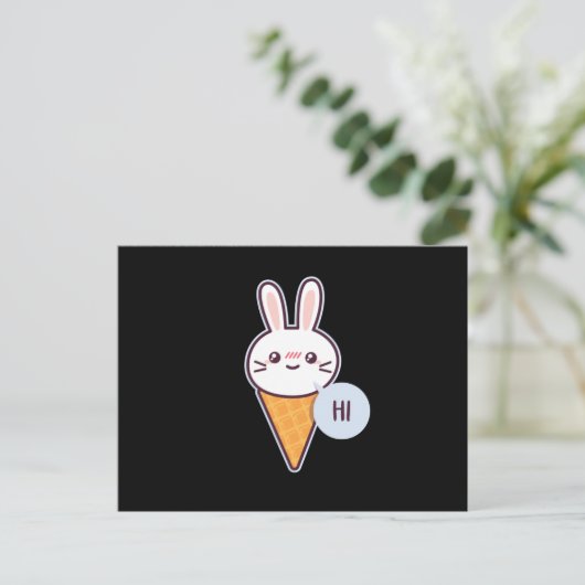 Kawaii Rabbit Briefkaart (Staand voorkant)